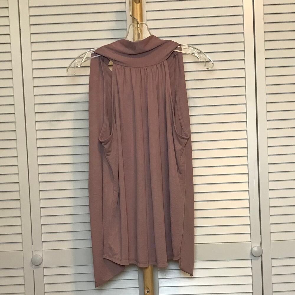 Cherish High Neck Sash Sleeveless Stretch Blouse M